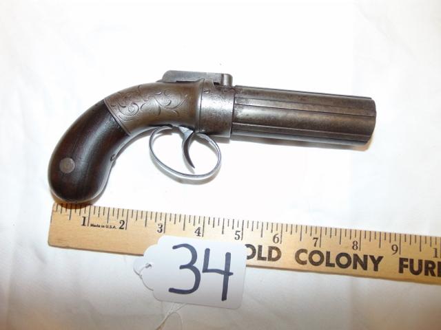 Antique Allen & Thurber 1837 Pepperbox .31 Caliber Revolver