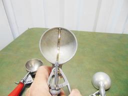 Lot Of 3 Vtg Working Ice Cream Scoops