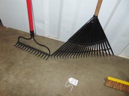 Garden Rake, Yard Rake & A Floor Sweeper