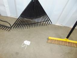 Garden Rake, Yard Rake & A Floor Sweeper