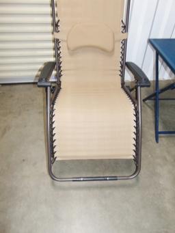 2 Upscale Chaise Lounging Chairs & A Metal Table (Local Pick Up Only)