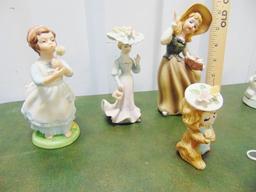 Lot Of 7 Vtg Porcelain Figurines