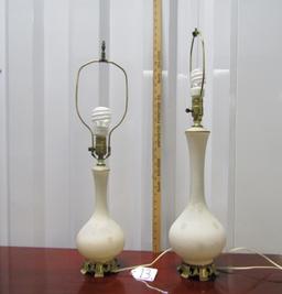 2 Vtg Mid Century Matching Table Lamps