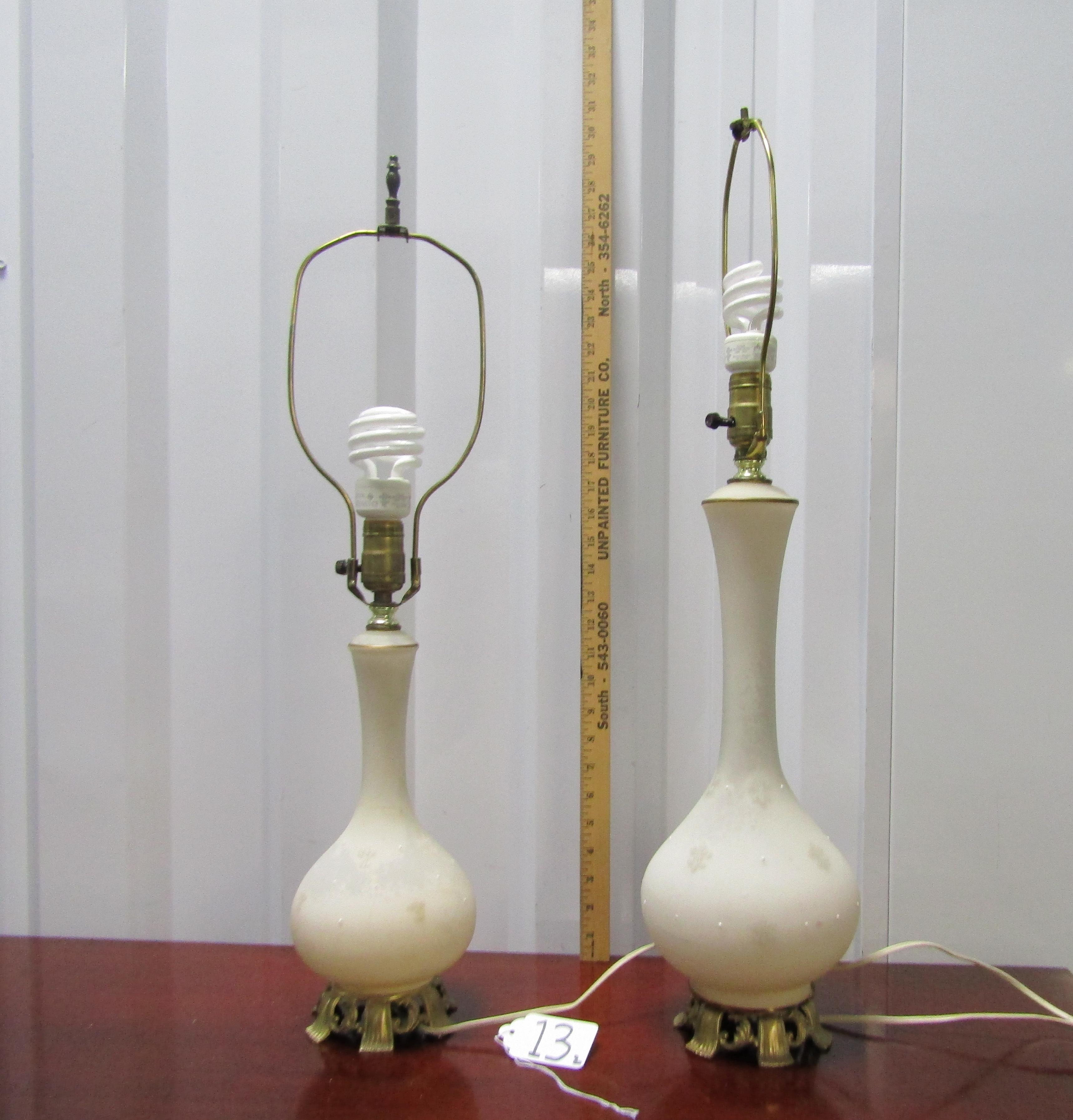 2 Vtg Mid Century Matching Table Lamps