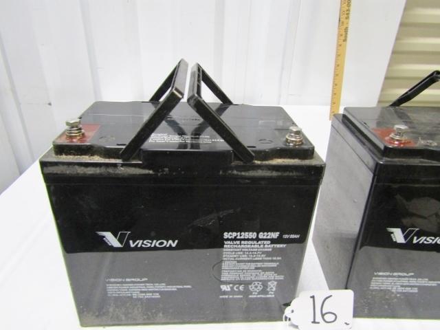 Pair Of 12 Volt 55 A H Batteries By Vision
