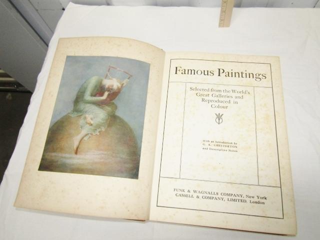 Pre 1936 Large Hard Cover Book: Famous Paintings