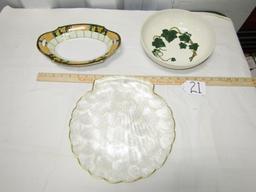 3 Entirely Different Serving Items: Noritake Porcelain Serving Bowl From Japan,