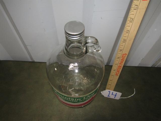 Vtg One Gallon Glass Mountain Dew Syrup Finger Jug