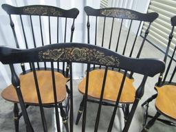 Set Of 5 Genuine Post 1946 L. Hitchcock Stenciled Dining Room Chairs ( Local Pick Up Only )