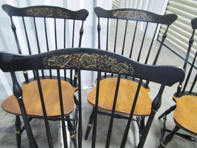 Set Of 5 Genuine Post 1946 L. Hitchcock Stenciled Dining Room Chairs ( Local Pick Up Only )