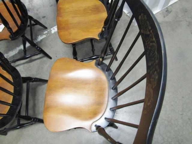 Set Of 5 Genuine Post 1946 L. Hitchcock Stenciled Dining Room Chairs ( Local Pick Up Only )