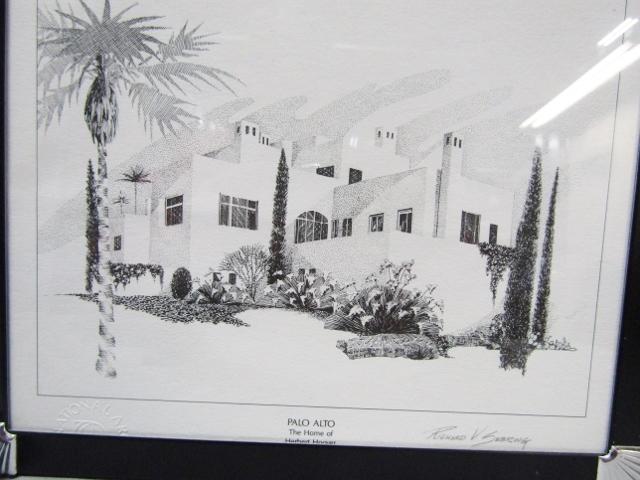 4 International Archives Lithograph Prints Of Presidents Homes By Richard V. Sebring