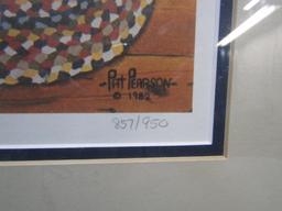 Limited Edition 857/950 Framed And Double Matted Print Autographed And By Pat Pearson