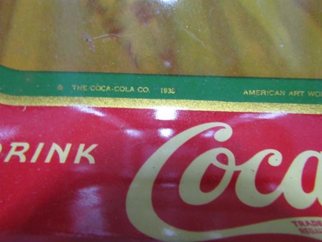 Vtg 1938 Coca Cola Tip Tray Made By American Arts Works