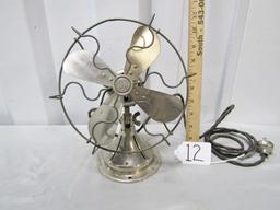 Circa 1918 All Chrome Fitzgeral Mfg " Star Rite " 8 Inch Electric Desk Fan