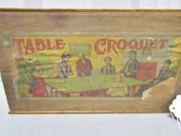 Antique Victorian Era Table Croquet Game