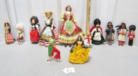 Lot Of 12 Dolls From Around The World