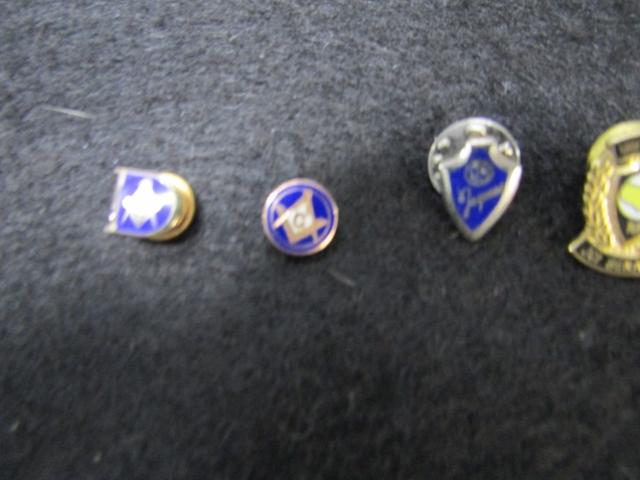 6 Vtg Pins: 2 Are Masonic; A Jaycees; A J C I Senate Pin; A Beta Sigma Pin From