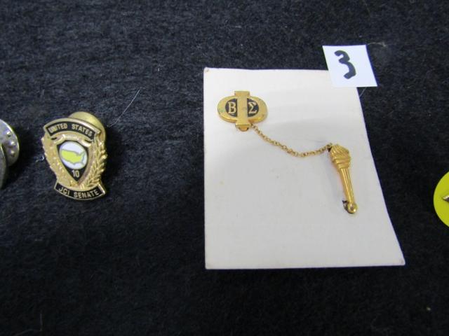 6 Vtg Pins: 2 Are Masonic; A Jaycees; A J C I Senate Pin; A Beta Sigma Pin From