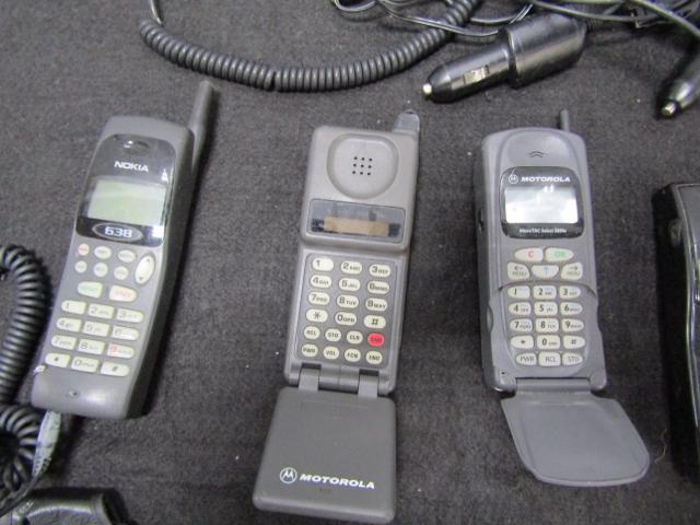 Lot Of 6 Vtg Cell Phones With Accessories Shown