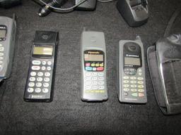 Lot Of 6 Vtg Cell Phones With Accessories Shown