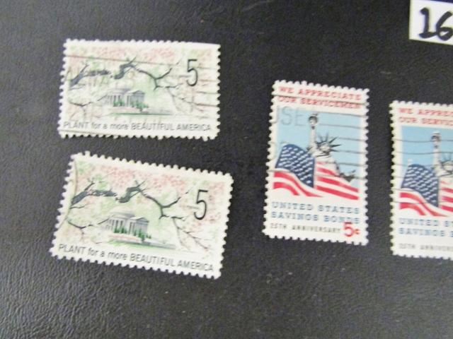 6 U. S. 5 Cents Postage Stamps: 2 " Plant A More Beautiful America ",