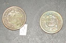 1840 And A 1853 U S A Large Cents