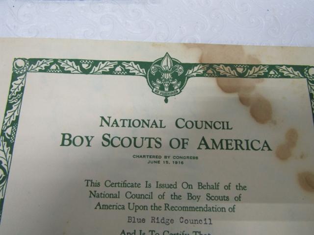 Boy Scouts Of America Scoutmaster's Certifications From 1916-1941