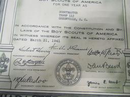 Boy Scouts Of America Scoutmaster's Certifications From 1916-1941