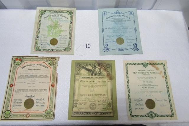 Boy Scouts Of America Scoutmaster's Certifications From 1916-1941