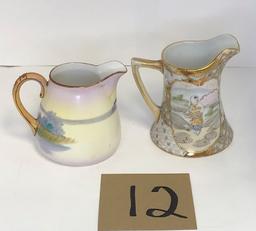 Two Hand Painted Nippon Creamers