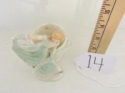 Antique Small Porcelain Planter W/ Victorian Southern Belle