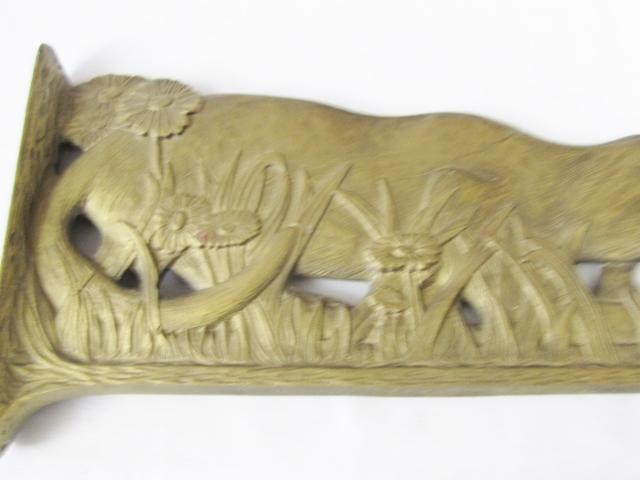 Vtg Solid Brass Cat And Mouse Flange Plant Hanger