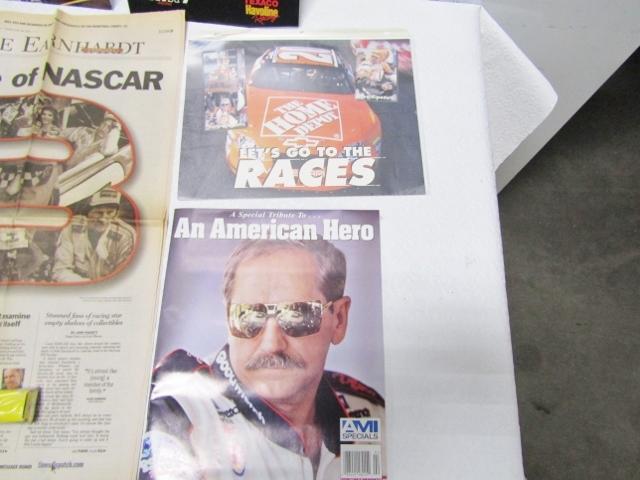 Nascar Magazines, Ephmera, License Tag, Die Cast Truck And Newspaper