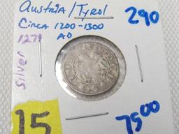 1460-1490 1 Kreuzer Sigismund The Rich Silver Coin County Of Tyrol