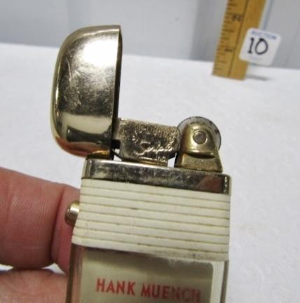 Vtg Scripto Vu - Lighter W/ Advertising For The Hank Muench Classic