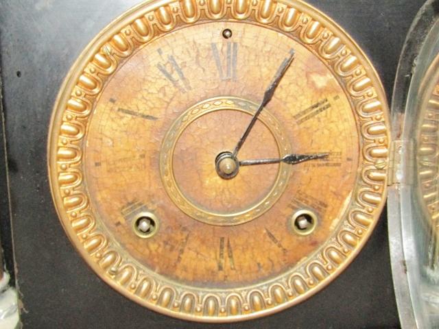 Antique 1880s-90s Ansonia Cast Metal Mantle Clock