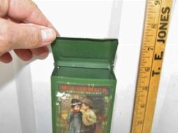 Vtg Tin Match Safe W/ Advertising