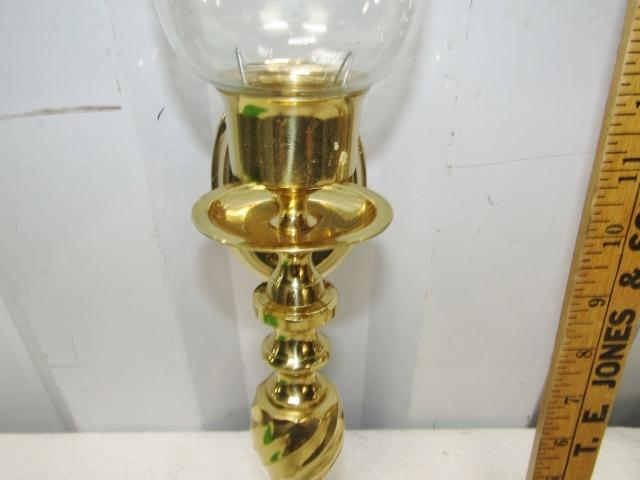 Matching Set Of Solid Brass Wall Sconce Candleholders