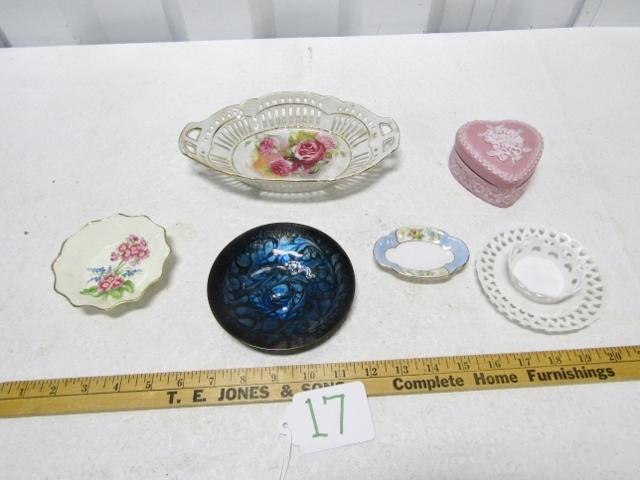 Lot Of Porcelain And A Signed Enameled Dish