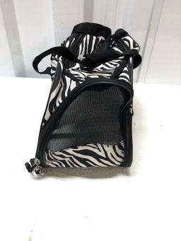 Sm Zebra Print Pet Carrier