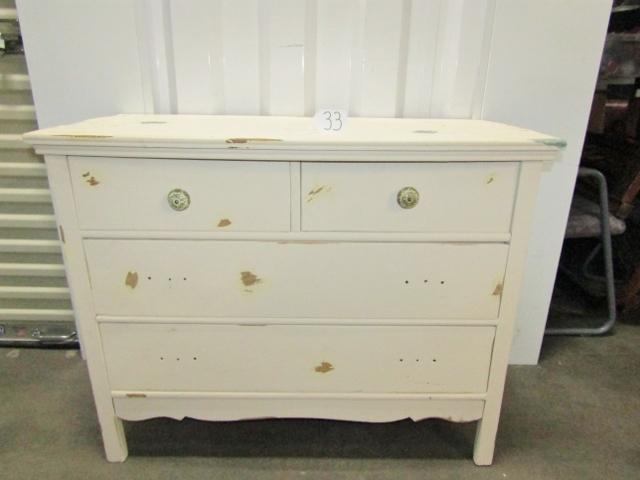 Vtg Solid Wood 2 Over 2 Dresser Chest Of Drawers (Local Pick Up Only)