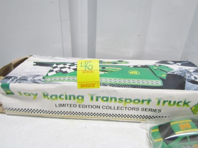 N I B Limited Edition B P Toy Racing Transport Truck W/ Race Car