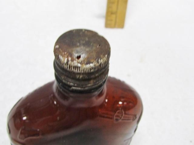 Vtg Amber Color Half Pint George Washington Whiskey Bottle From