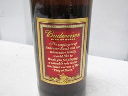 Vtg 1998 Budweiser " Thank You " Beer Bottle Limited Edition Full Bottle