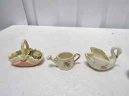 Nice Vtg Porcelain Lot: Trinket Boxes And Small Figurines