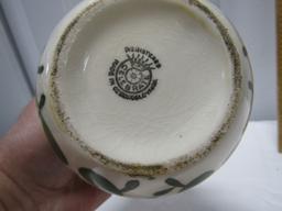 Vtg Porcelain Double Handled Vase " Celebrate " Made In Czechoslovakia