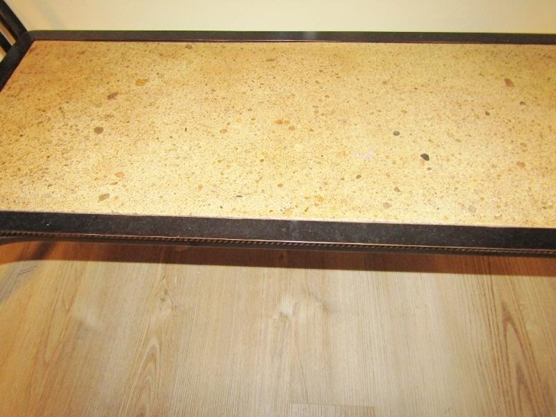 Beautiful Wrought Iron And Wood W/ Beveled Glass Top Entry Table (Local Pick Up Only)