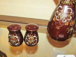 Vtg Mid Century Japanese Redware Set