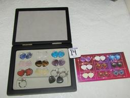 Earring Set W/ 9 Different Interchangeable Polished Gemstones